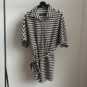 Sheike Black and White Striped Dress